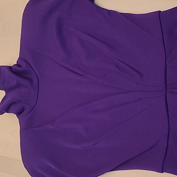 FLAWED VTG Carolyne Roehm Bergdorf Goodman 1960s Purple Faux Wrap Dress - Picture 15 of 17